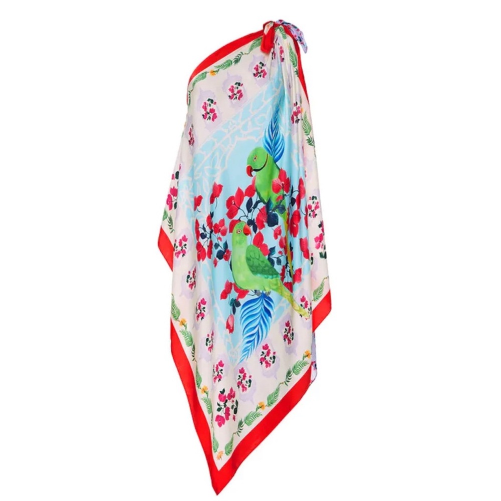 New Tags Studio Verandah brand scarf blouse double print $395 One Size